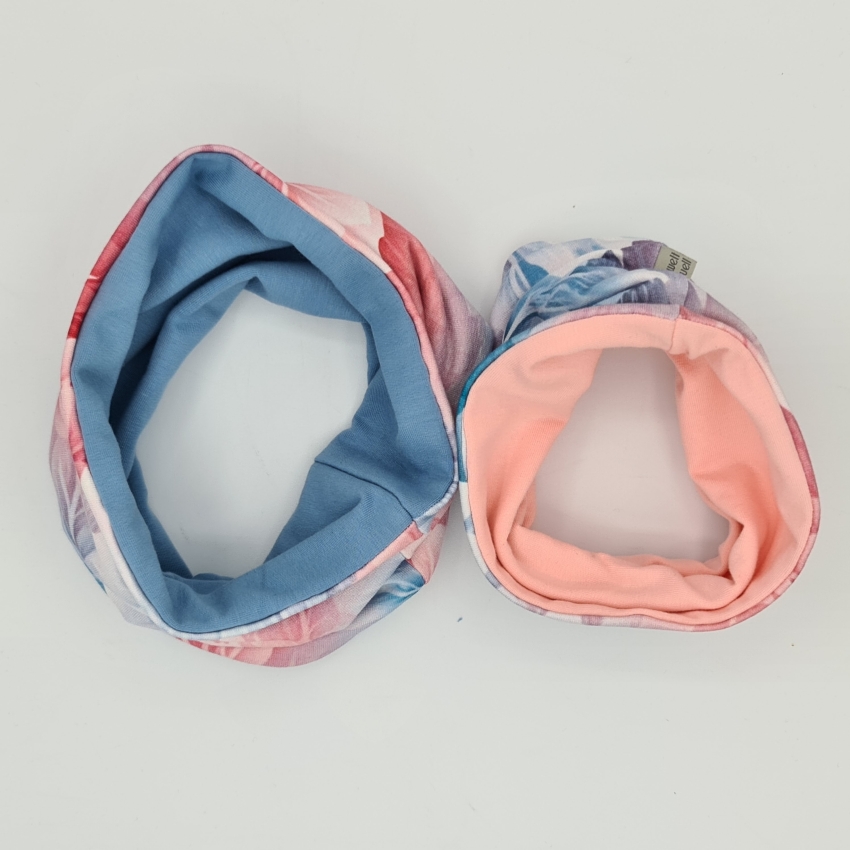 Loop für Hunde pastell Blätter rosa, hellblau